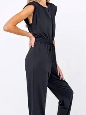 PACT Relaxed Slub Muscle Tee Organic Cotton Jumpsuit Size Medium